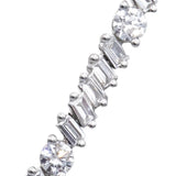 14k White Gold Lab-Grown Baguette & Round VS Diamond Line Necklace 8.50CT