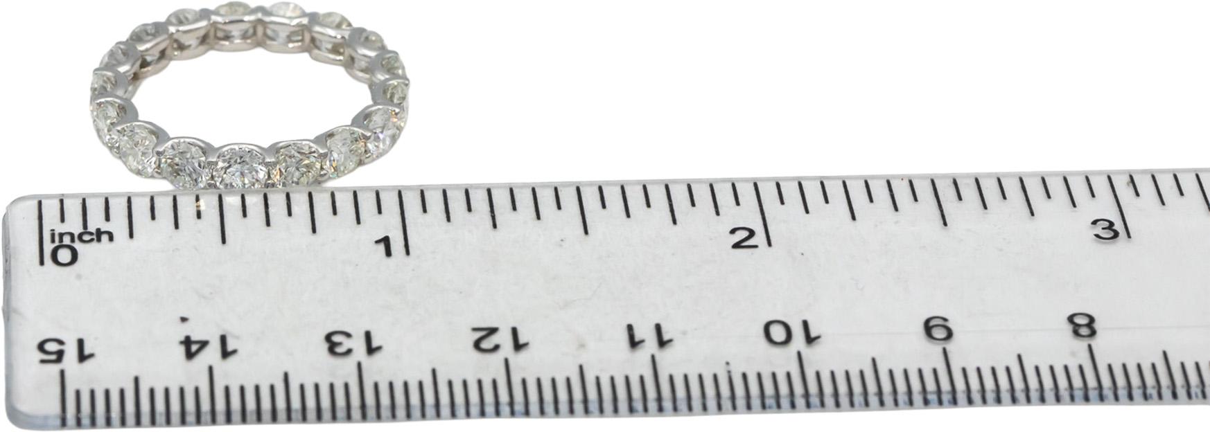 18k White Gold VS Round Diamond Shared Prong Eternity Band Ring 4.05CT Size 7.25