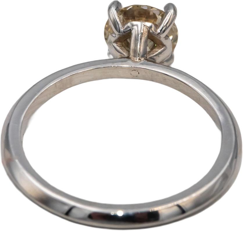 14k White Gold Round Diamond Solitaire Engagement Ring 1.06CT Size 6.5