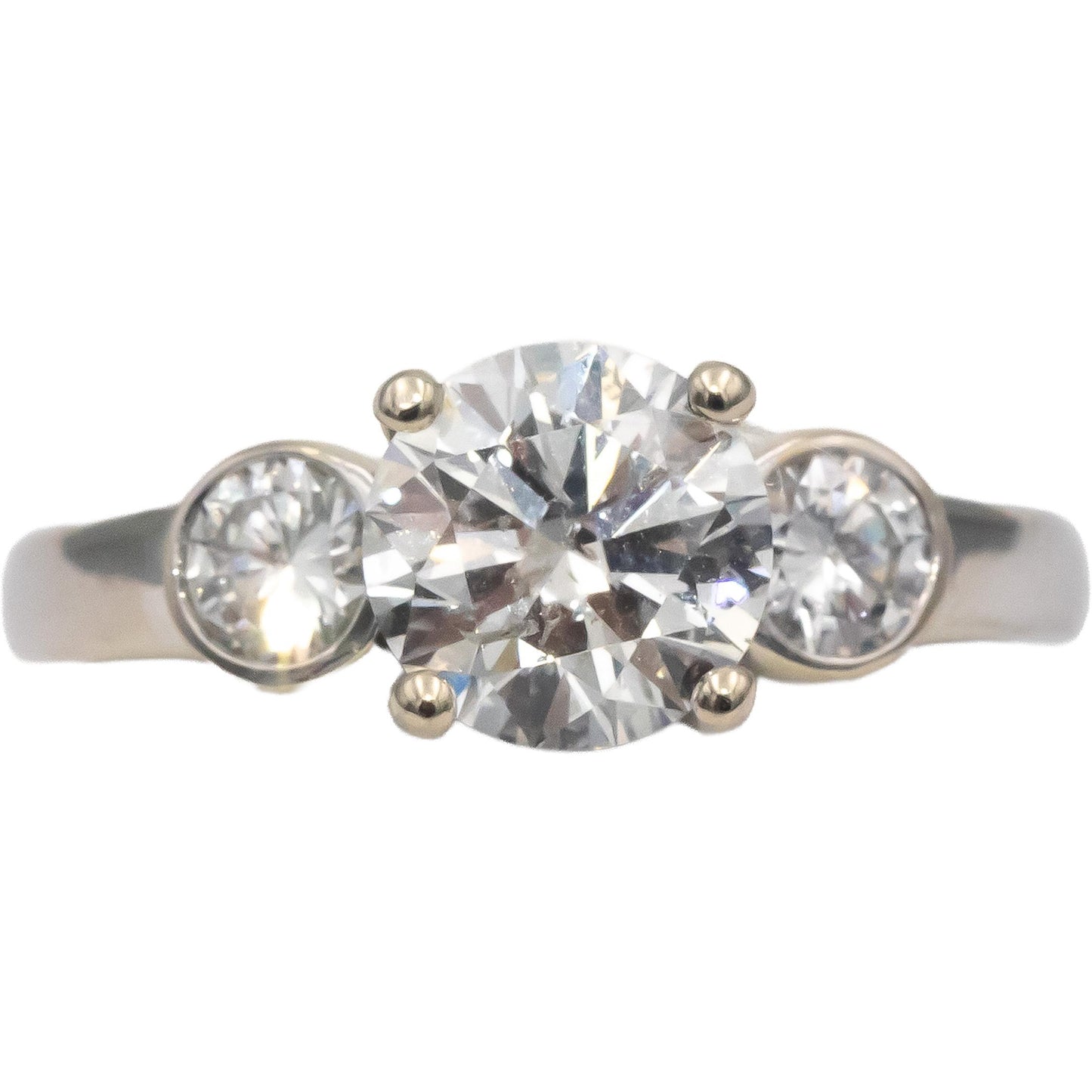 14k White Gold Round Diamond Engagement Ring 2.0CT w/ 1.50CT Center Size 6.75