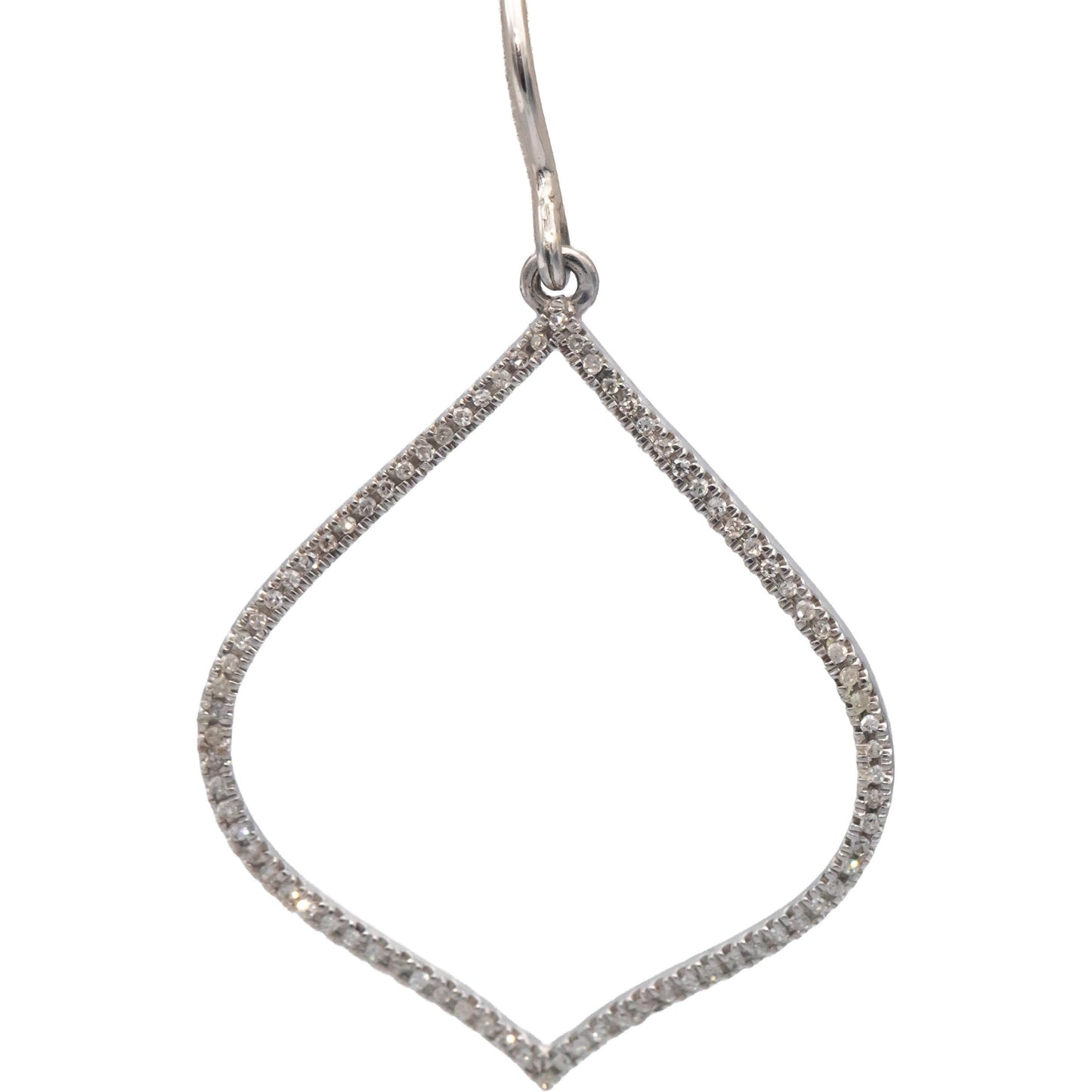 14k White Gold Round Diamond Drop Dangle Earrings 0.12CT