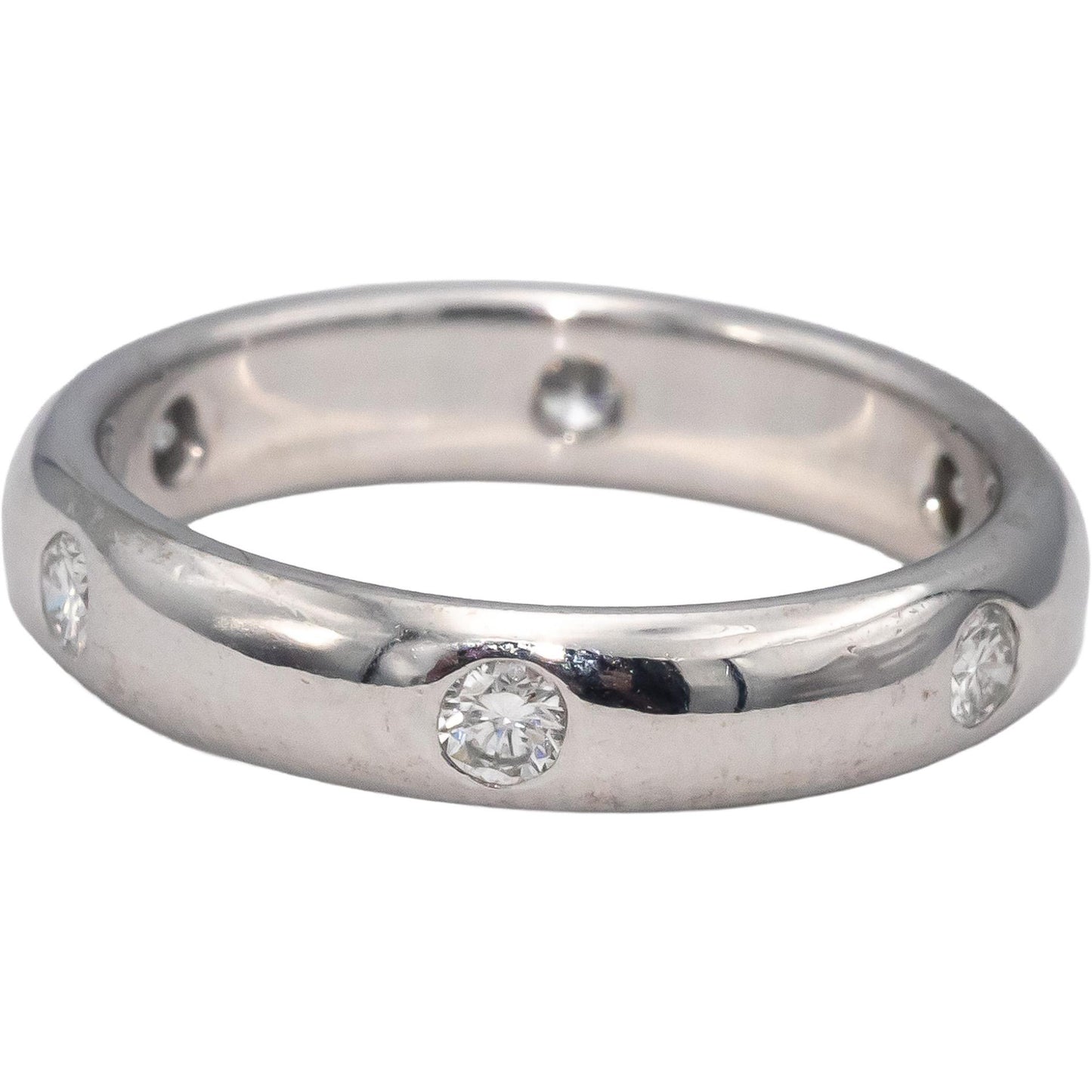 CARTIER 18k White Gold Round Diamond Stella Band Ring 0.25CT Size 5.75 Euro 51