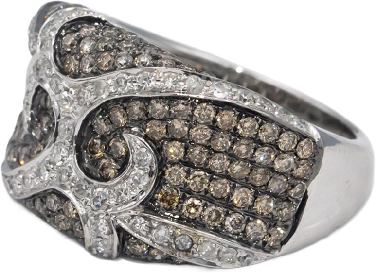 14k White Gold Round Diamond Cluster Cocktail Ring 2.0CT Size 7.5