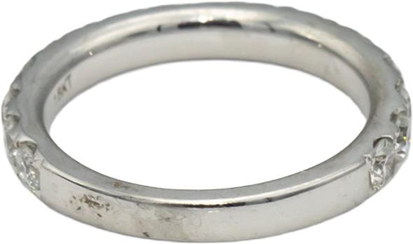 ODELIA 18k White Gold VS Round Diamond Semi-Eternity Band Ring 1.20CT Size 6.5