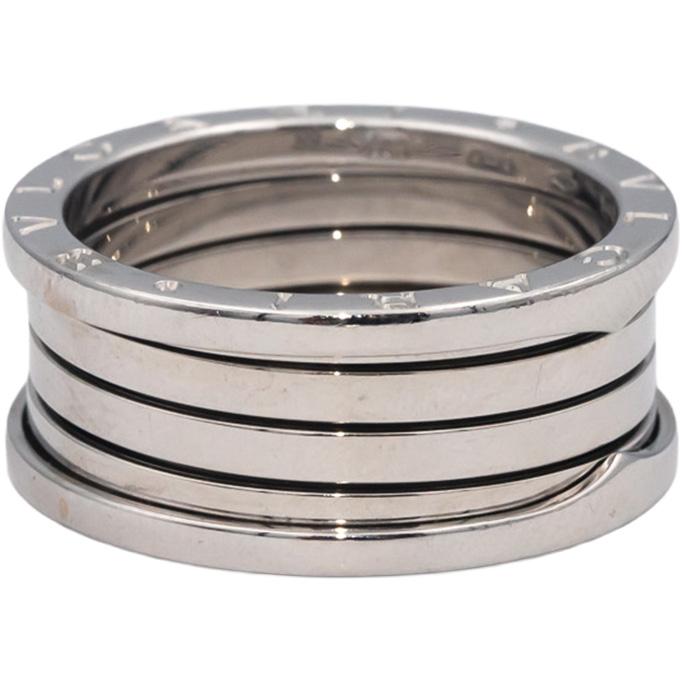 Bvlgari Designer 18k White Gold B.zero1 Five-Band Ring Size 12.5 Euro 68