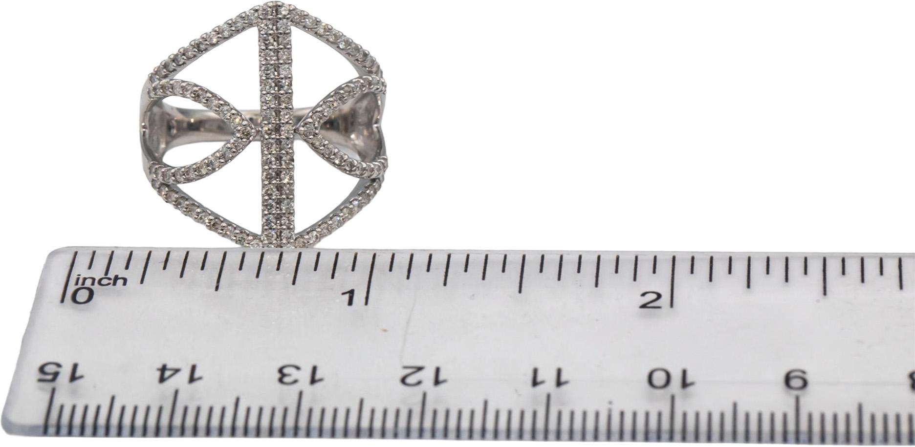 VERA WANG LOVE 10k White Gold Round Diamond Cocktail Ring 0.75CT Size 7