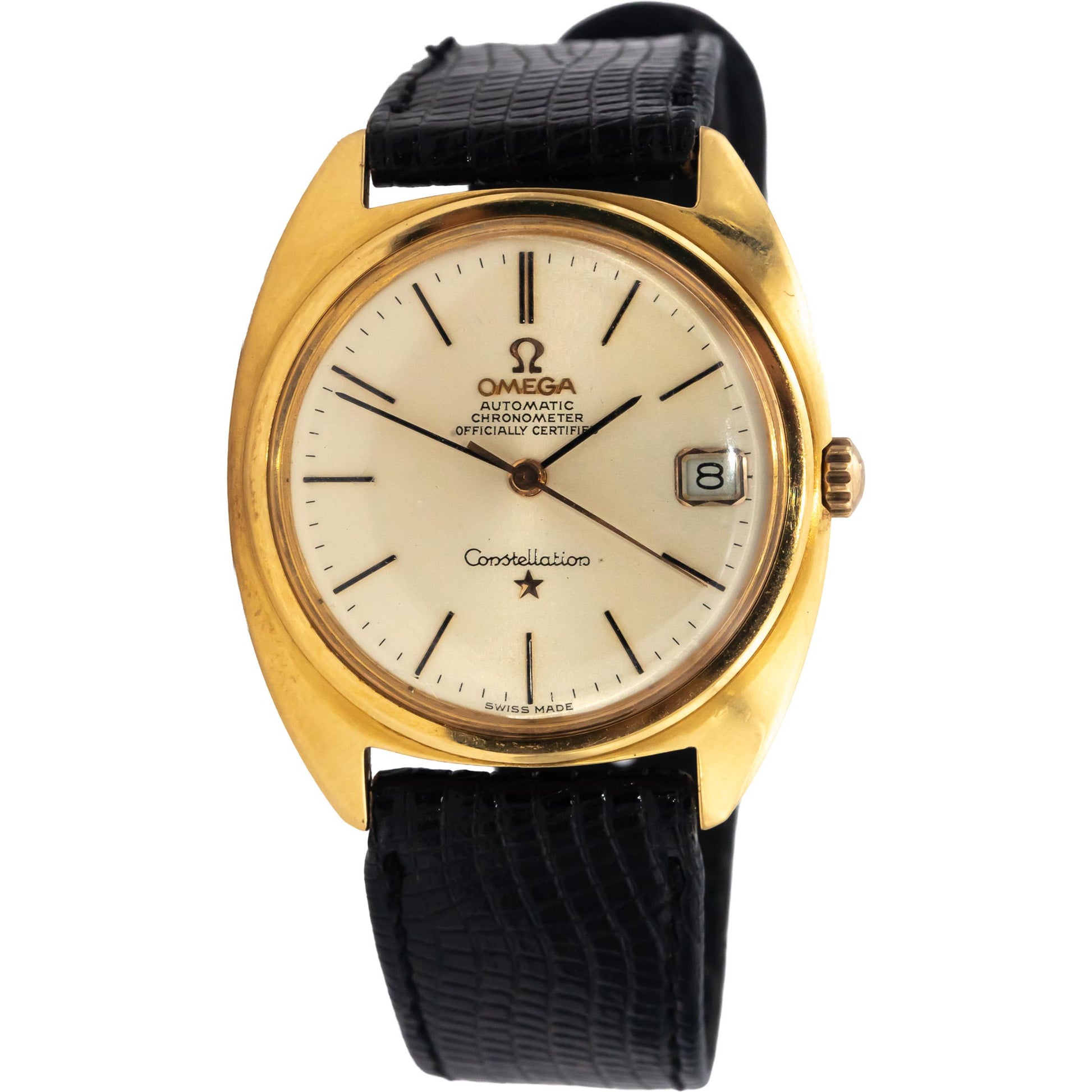 Vintage Omega Constellation 18k Rose Gold Automatic Watch w/ Date