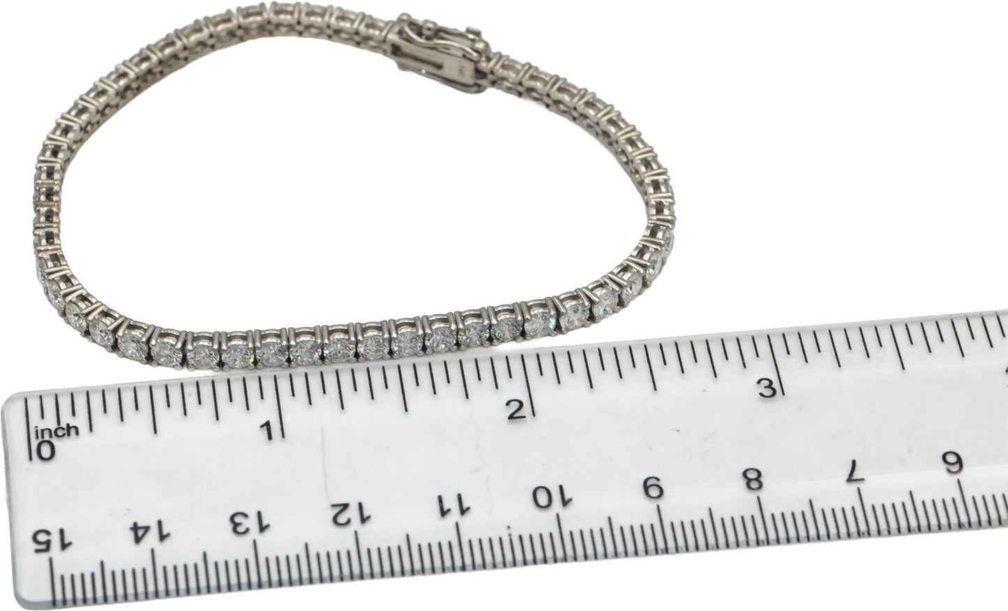 14k White Gold VS Round Diamond Tennis Bracelet 7.45CT