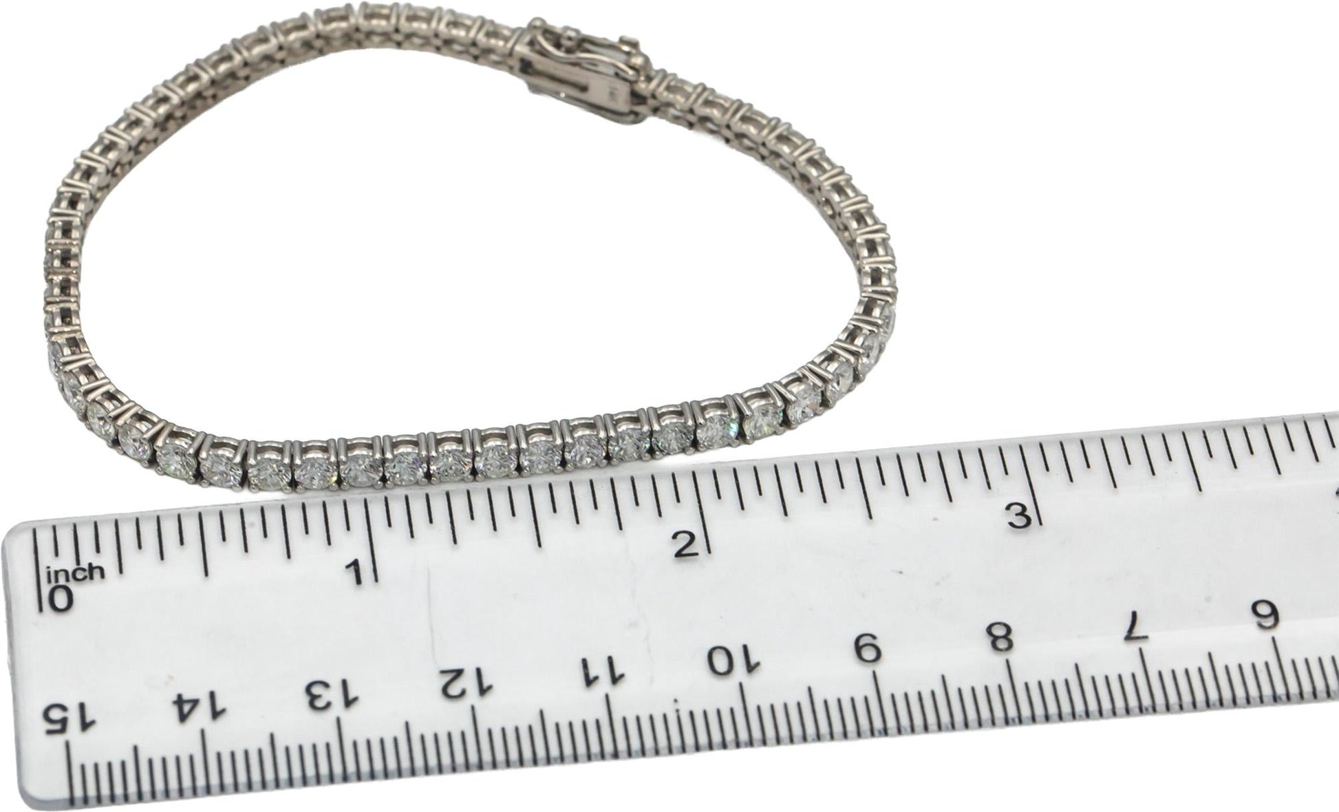 14k White Gold VS Round Diamond Tennis Bracelet 7.45CT