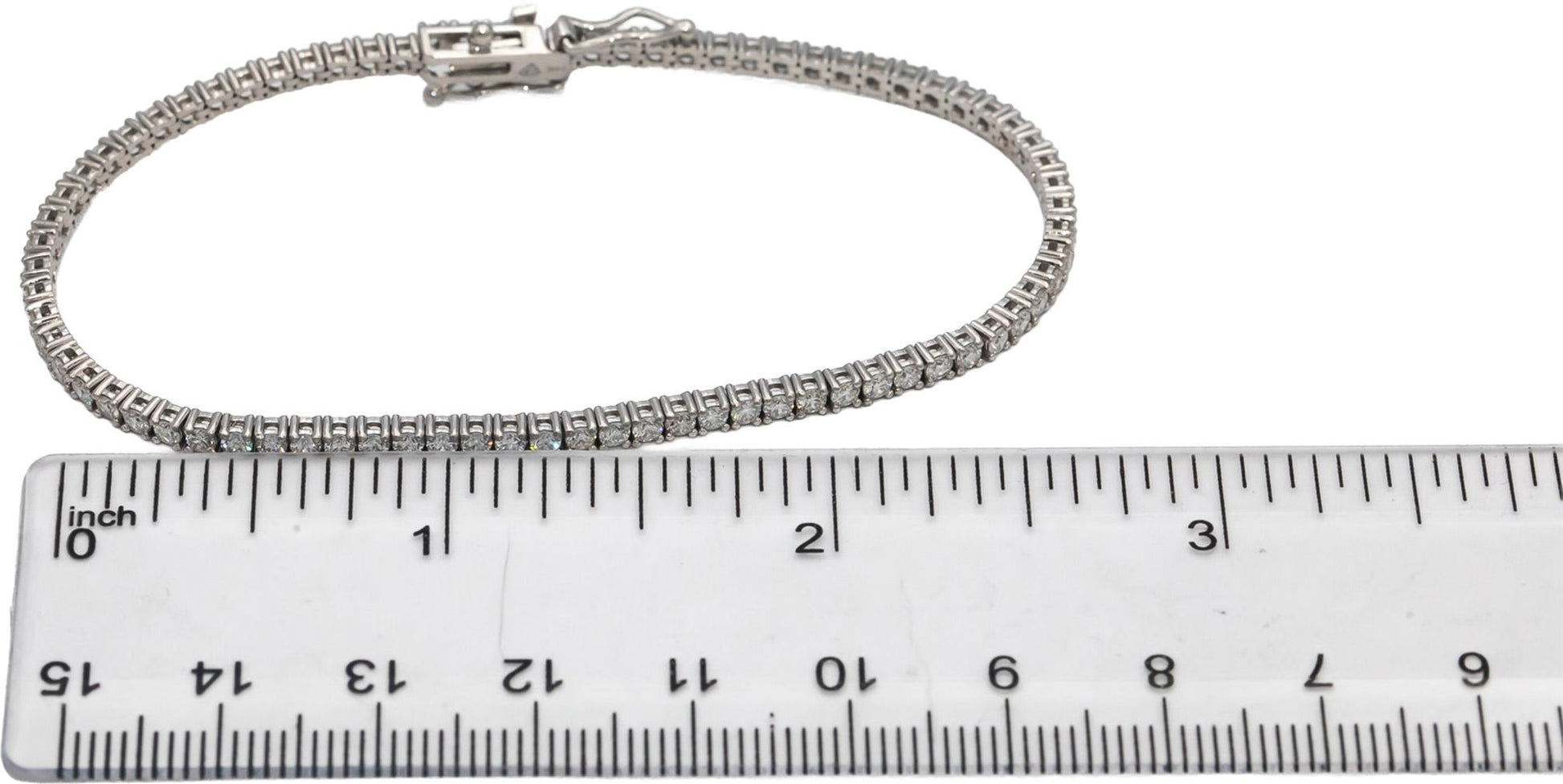 14k White Gold VS Round Diamond Tennis Bracelet 2.74CT