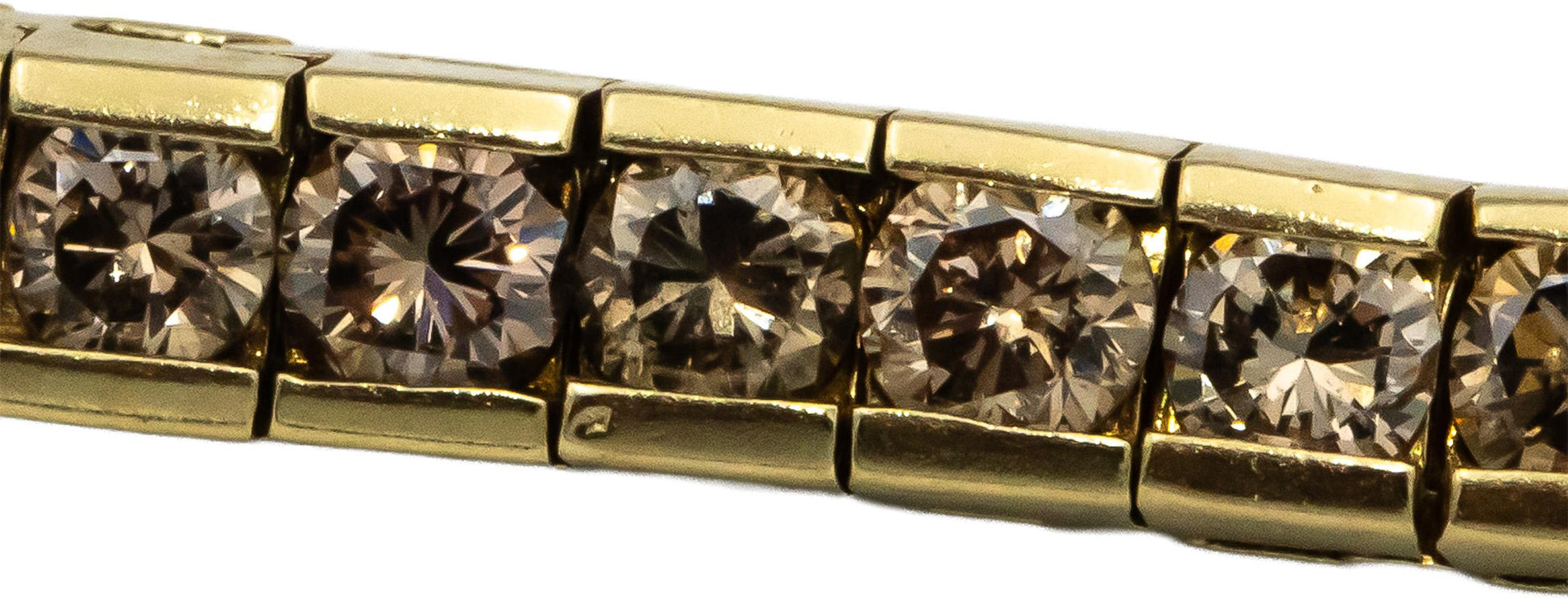 14k Yellow Gold Round Channel Set Diamond Tennis Bracelet 7.50CT