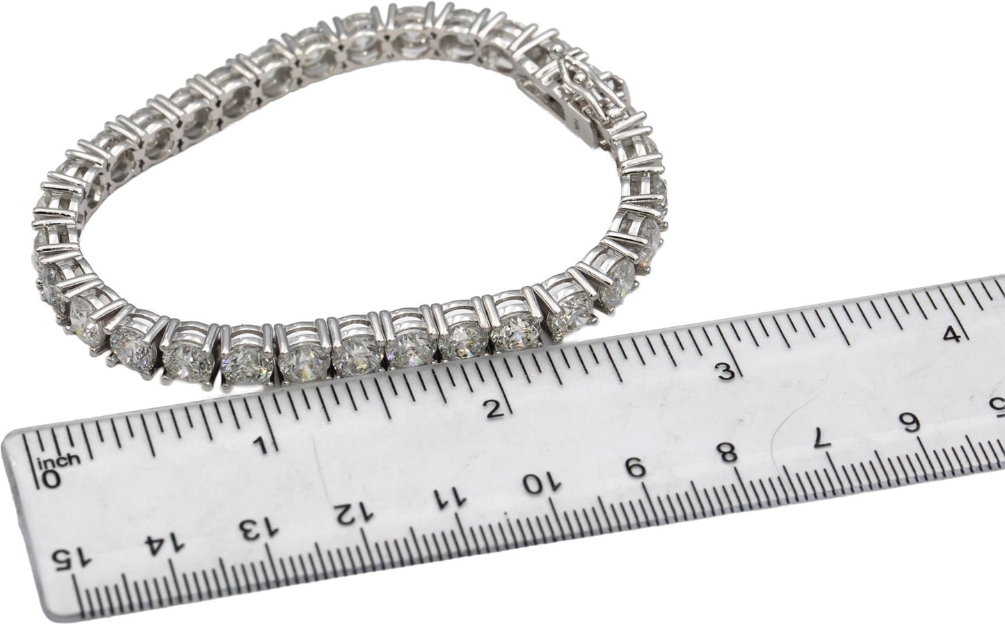 14k White Gold Round Diamond Tennis Bracelet 22.02CT
