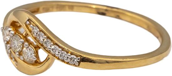 18k Yellow Gold VS Round Diamond Cocktail Ring 0.16CT Size 7.25