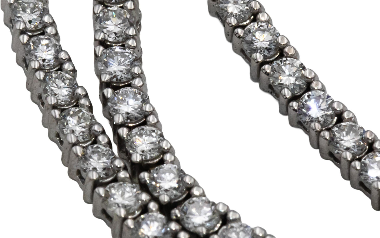 14k White Gold VS Round Diamond Tennis Necklace 5.59CT