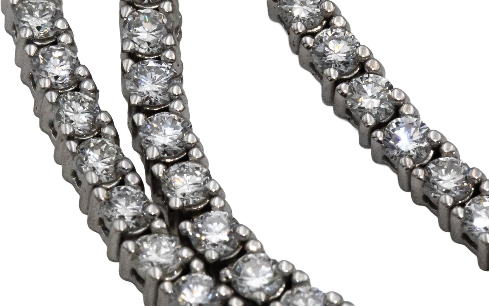 14k White Gold VS Round Diamond Tennis Necklace 5.59CT