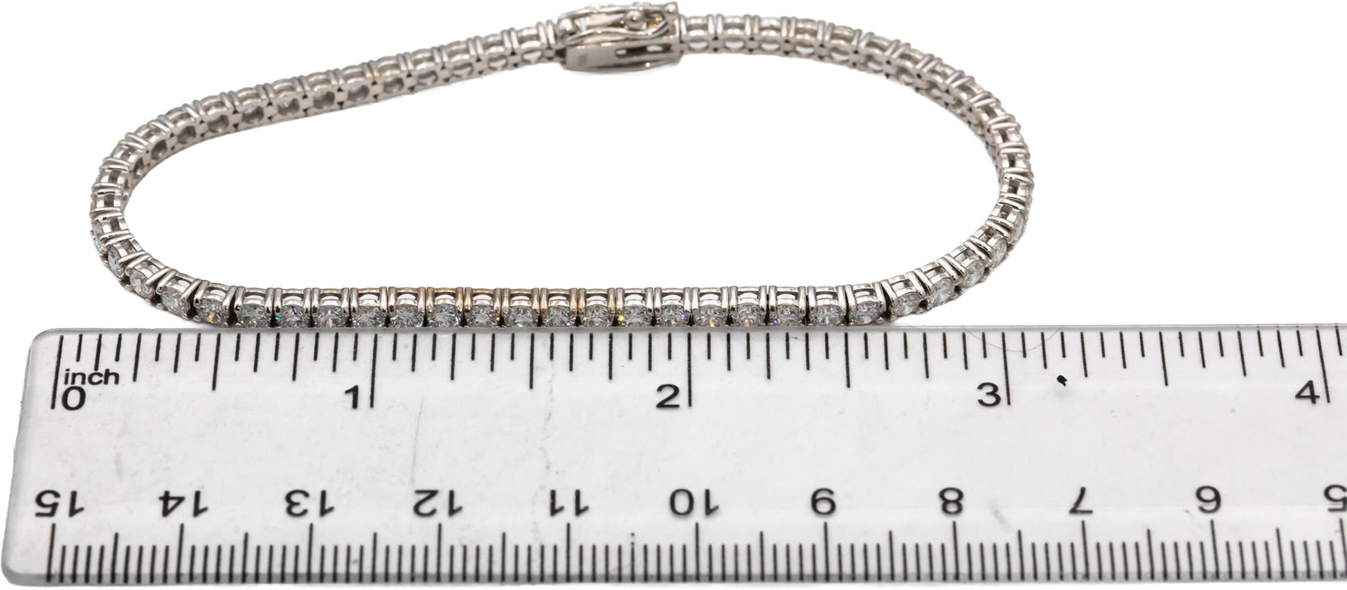 14k White Gold VS Round Diamond Tennis Bracelet 4.80CT