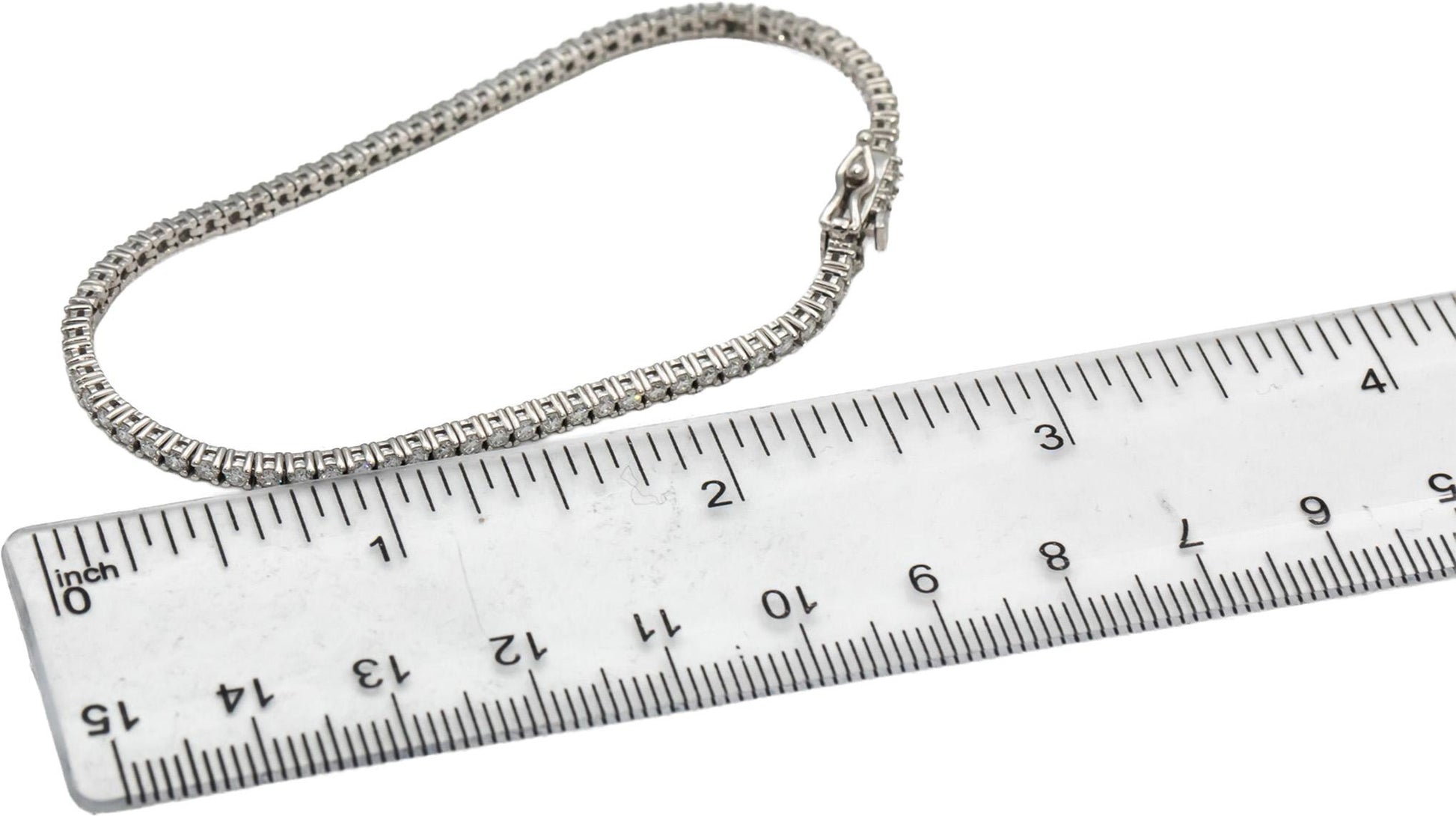 14k White Gold Round Diamond Tennis Bracelet 2.09CT