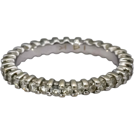 14k White Gold Round Diamond Eternity Band Ring 0.66CT Size 5.5