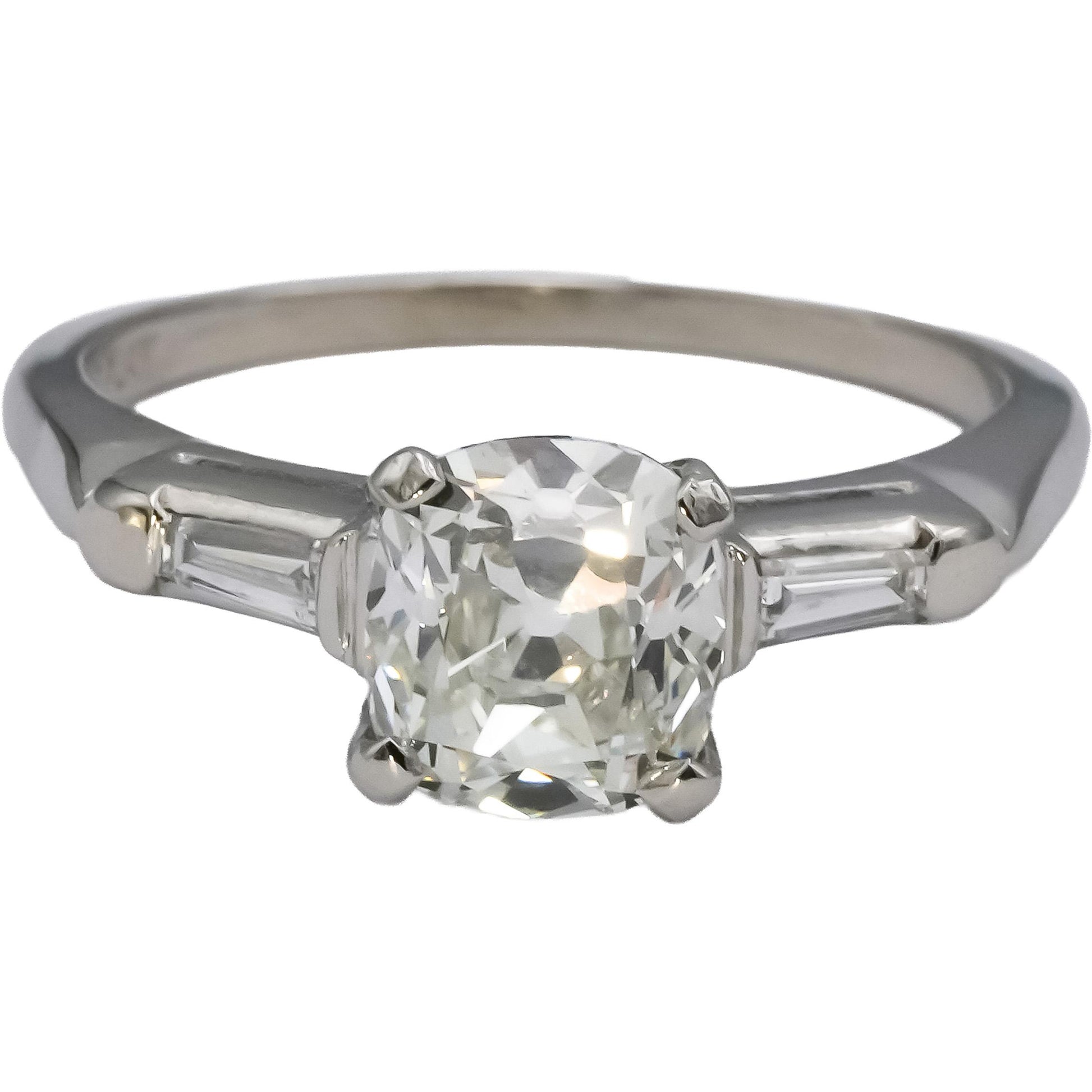 GIA Platinum Old Mine VS2/H Diamond Engagement Ring 1.97CT w/ 1.82CT Center