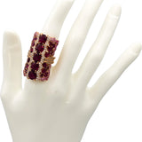 WENDY YUE 18k Rose Gold Diamond Rubellite & Pink Sapphire Cocktail Ring 14.75CT