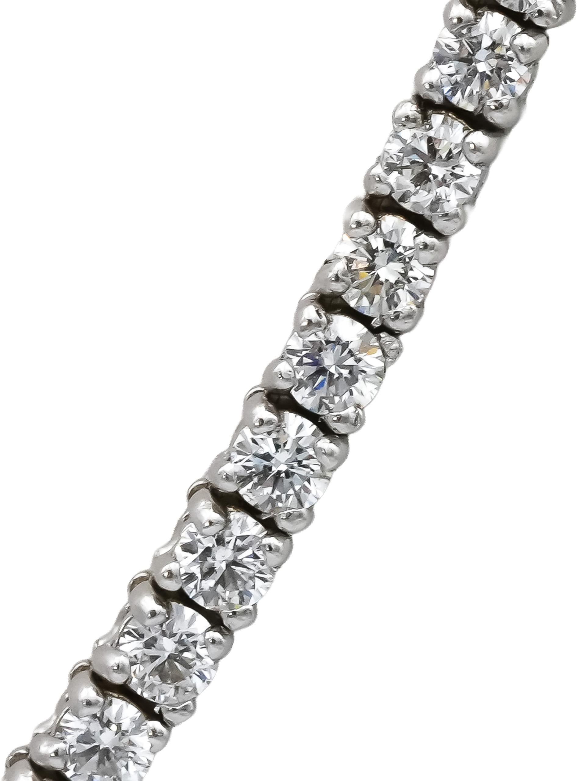 18k White Gold VS Round Diamond Tennis Necklace 14.94CT