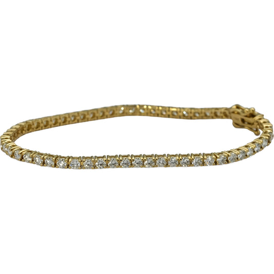 14k Yellow Gold VS Round Diamond Tennis Bracelet 4.70CT