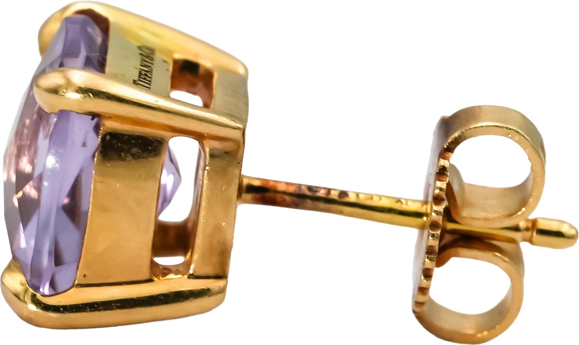 TIFFANY & CO. 18k Rose Gold Cushion Cut Amethyst Stud Earrings