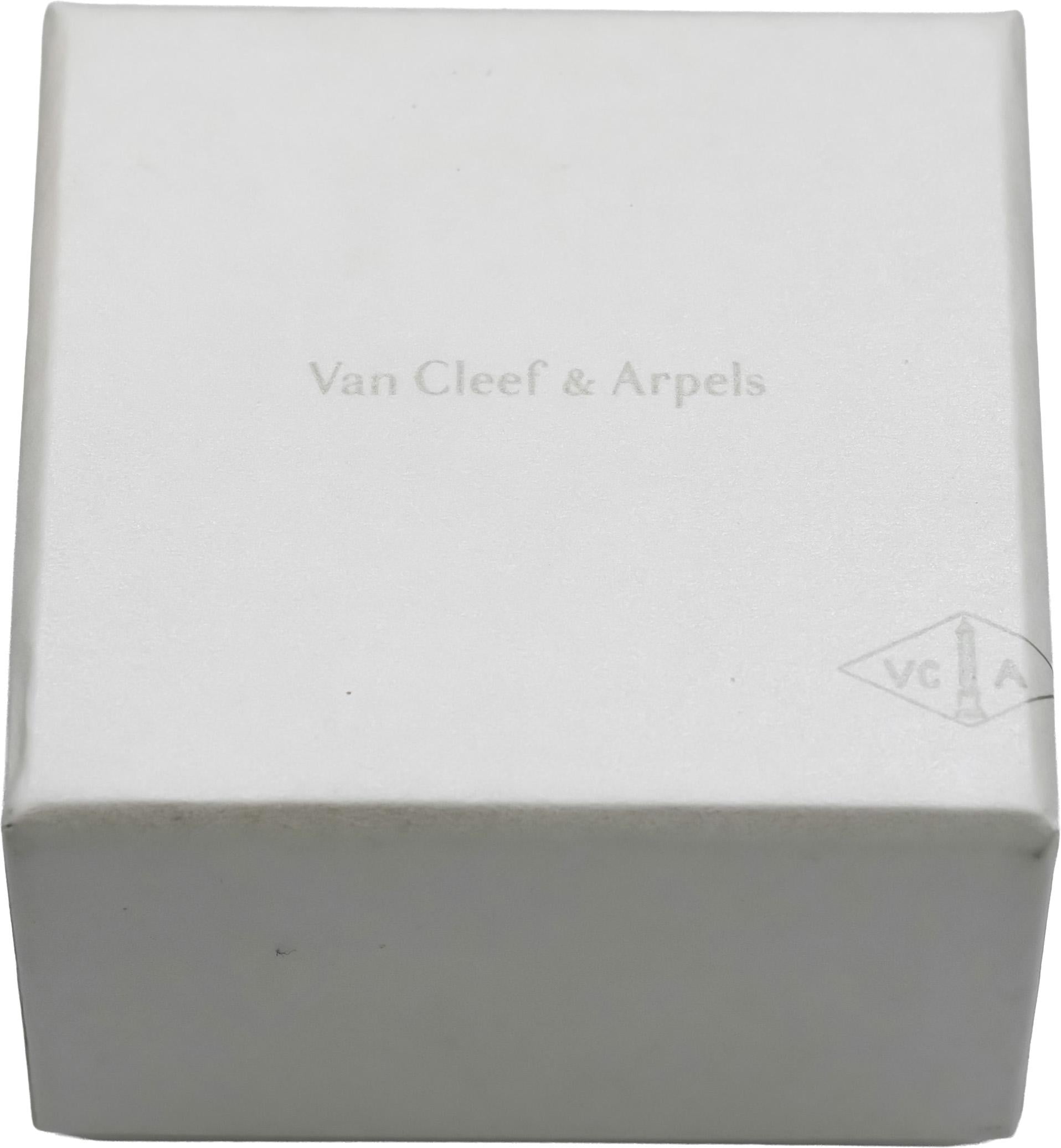 VAN CLEEF & ARPELS 18k White Gold Alhambra Mother of Pearl Earrings w Box Papers