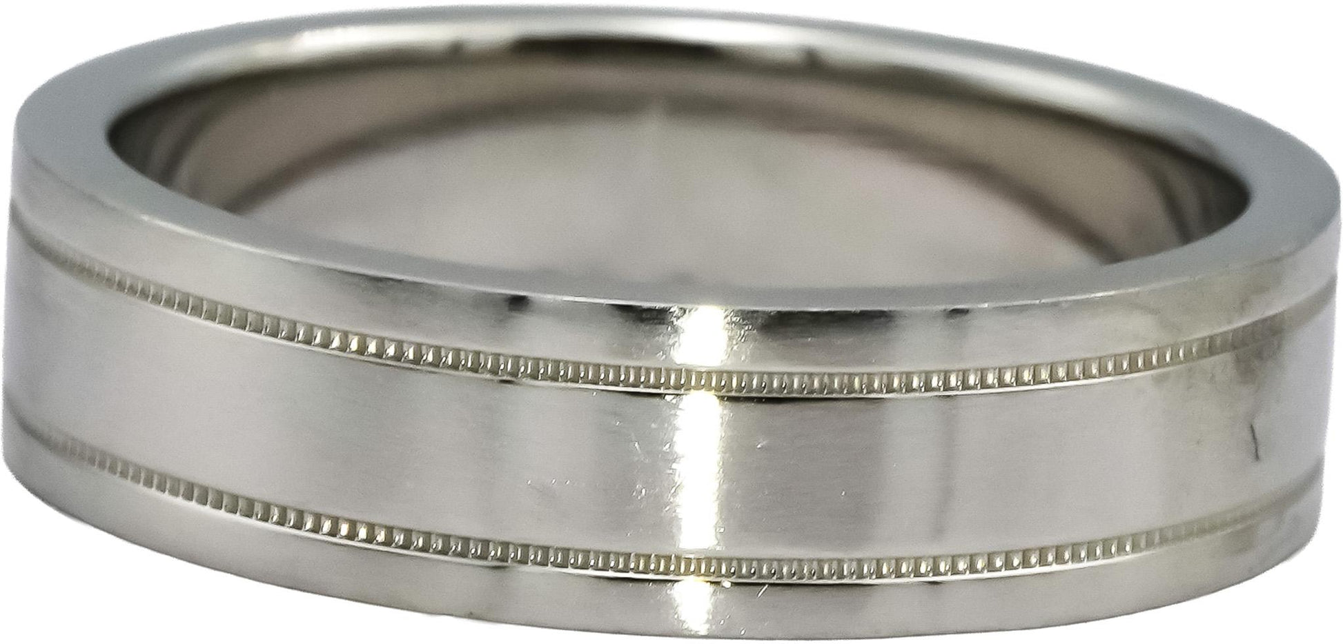 TIFFANY & CO. Platinum Together Double Milgrain Wedding Band Ring Size 10.25