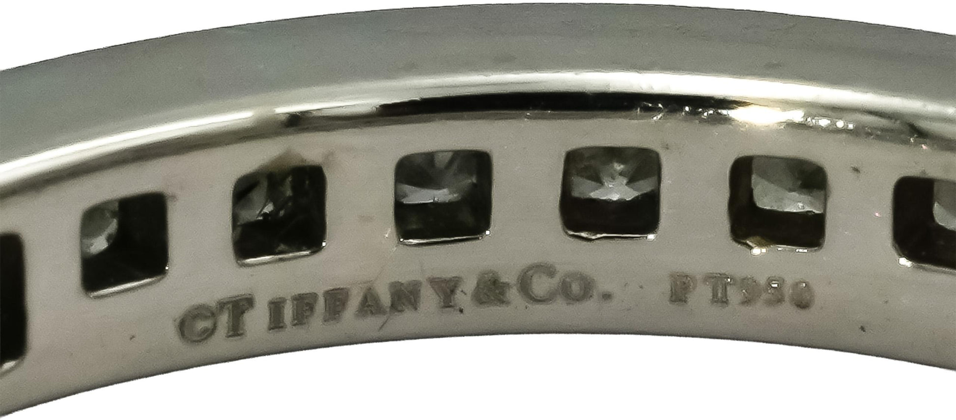 TIFFANY & CO. Platinum VS Diamond 2.6mm Eternity Band Ring .58CT Size 5