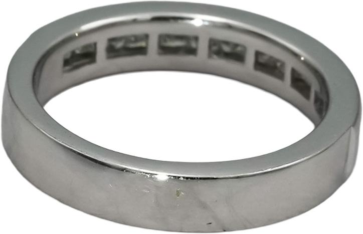 14k White Gold Princess Cut Channel Set Diamond Band Ring 0.50CT Size 5