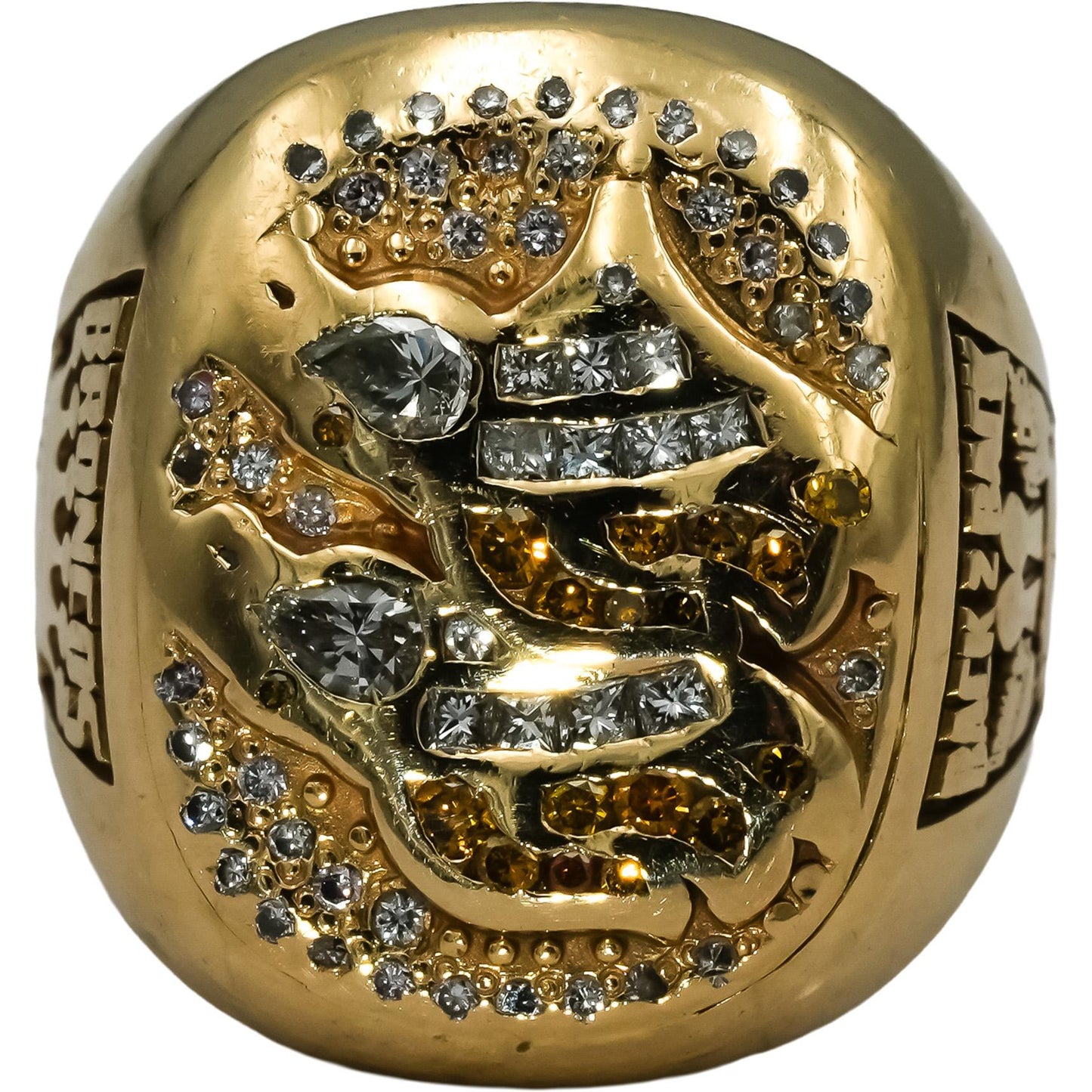 14k Gold Diamond Denver Broncos Back 2 Back Champions Ring 1.0CT Size 7.75