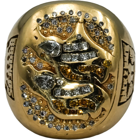 14k Gold Diamond Denver Broncos Back 2 Back Champions Ring 1.0CT Size 7.75