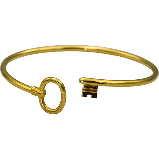 TIFFANY & CO. 18k Yellow Gold Key Flexible Bangle Bracelet 2150 Retail