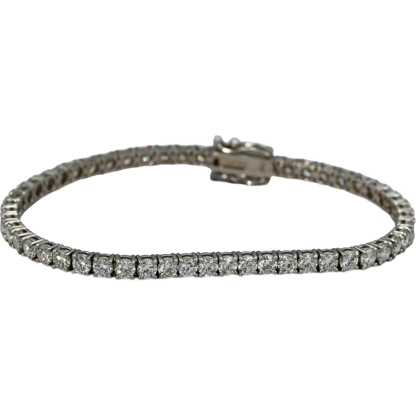 14k White Gold Round VS Lab-Grown Diamond Tennis Bracelet 6.72CT