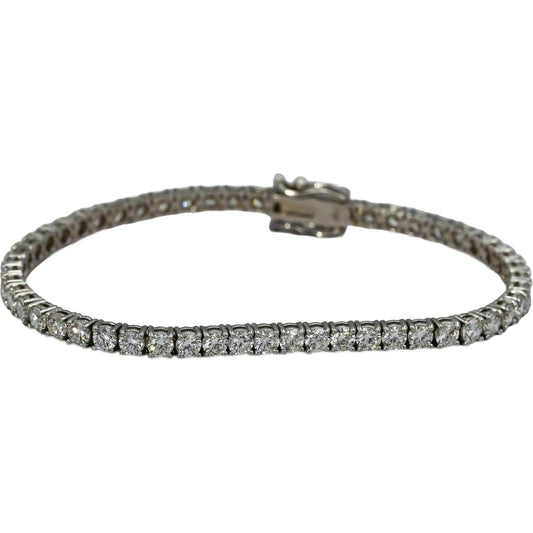 14k White Gold Round VS Lab-Grown Diamond Tennis Bracelet 6.72CT