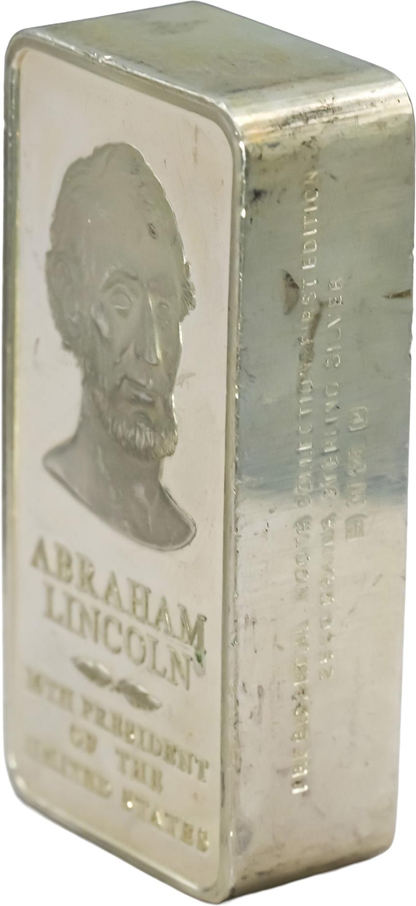 Sterling Silver Abraham Lincoln Art Bar Ingots Collection 2500 Grains 164.21g