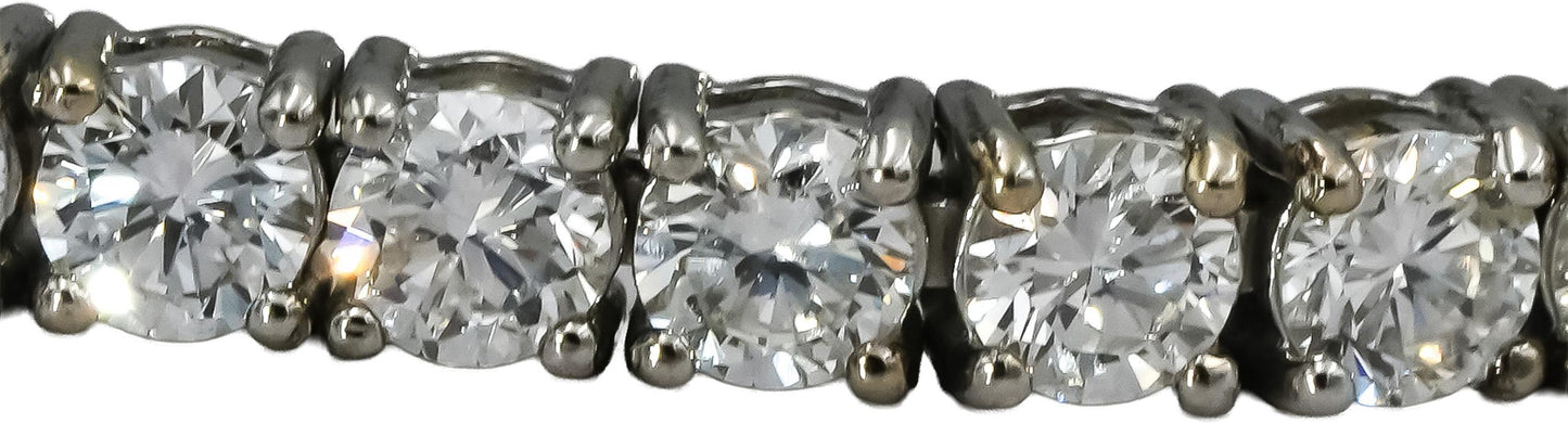 14k White Gold VS Round Lab-Grown Diamond Tennis Bracelet 7.30CT