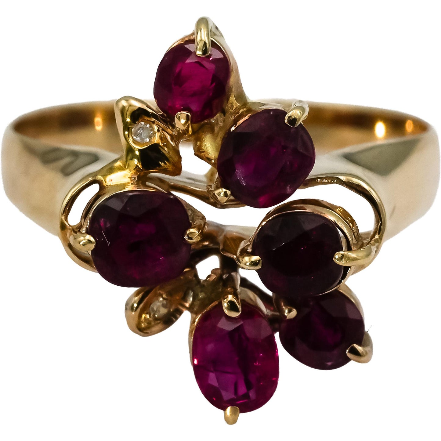 18k Yellow Gold Ruby Cocktail Ring 1.20 Size 8.75