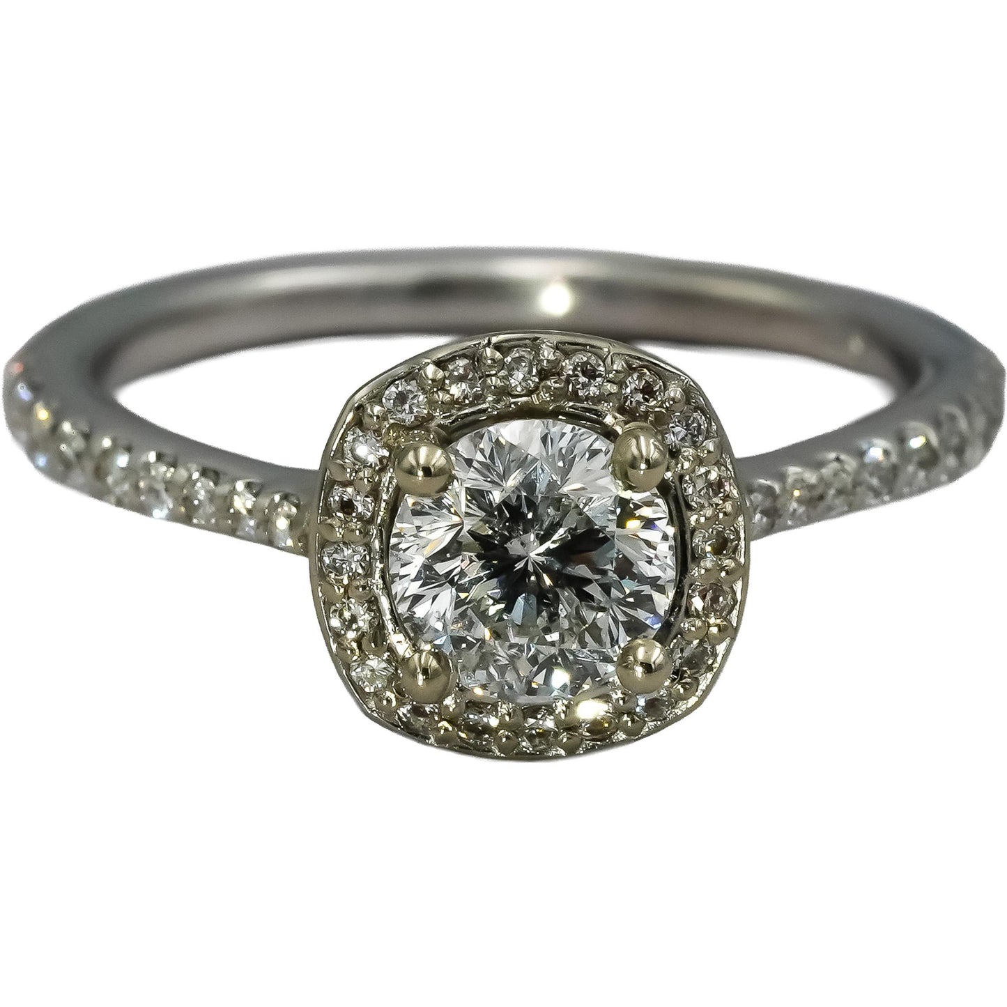 14k White Gold VS Round Diamond Engagement Ring 1.05CT Size 6.75