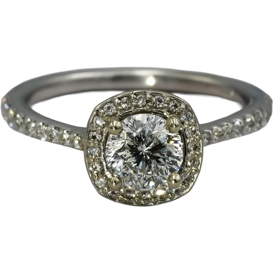 14k White Gold VS Round Diamond Engagement Ring 1.05CT Size 6.75