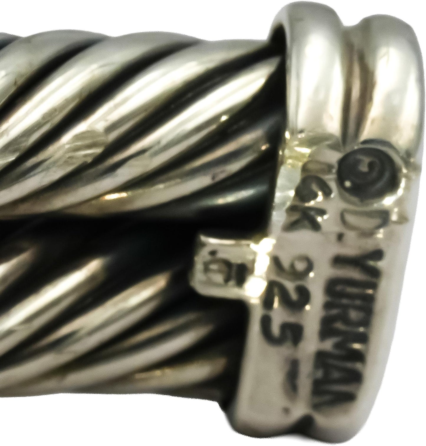 DAVID YURMAN Sterling Silver 14k Yellow Gold Crossover Cable Cuff Bracelet