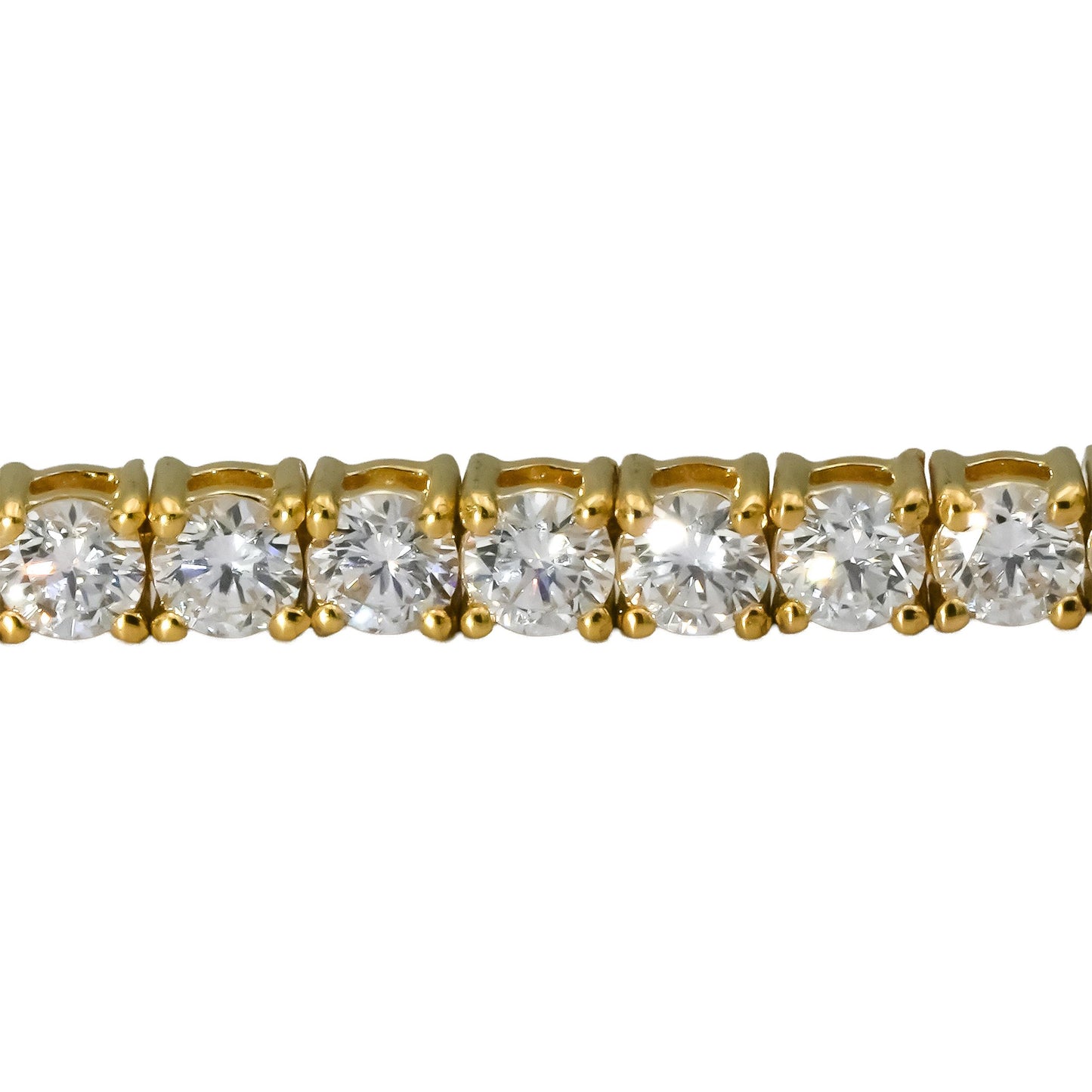 14k Yellow Gold VS Round Lab-Grown Diamond Tennis Bracelet 3.50CT