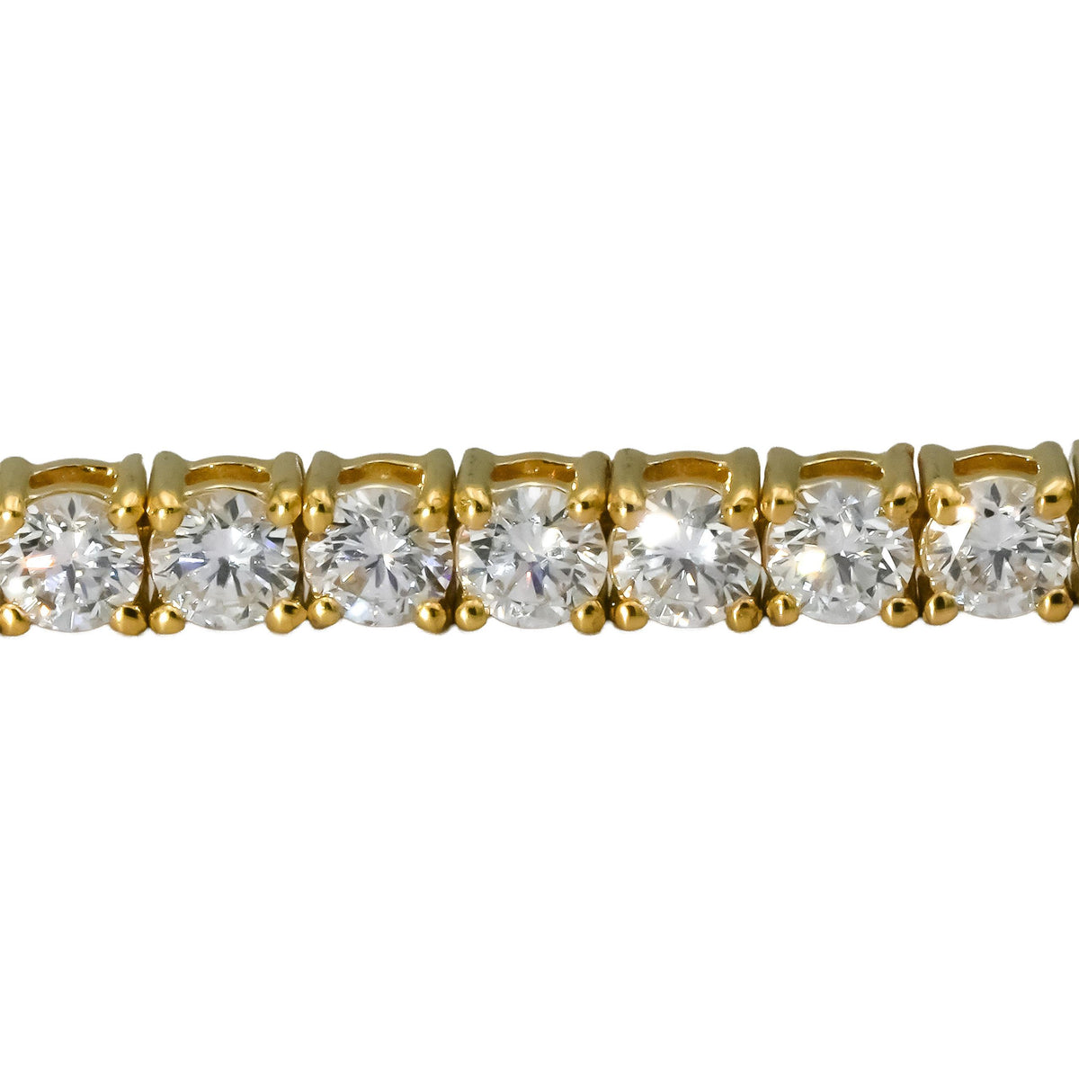 14k Yellow Gold VS Round Lab-Grown Diamond Tennis Bracelet 3.50CT