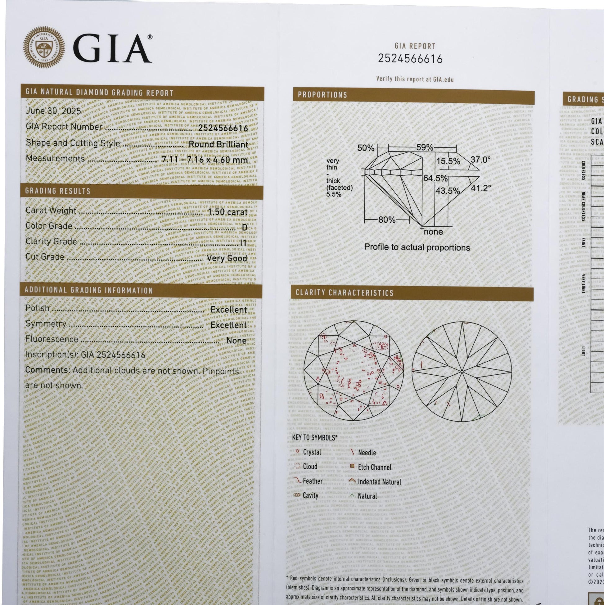 GIA Certified I1/D Round Cut Natural Diamond Loose Stone 1.50CT