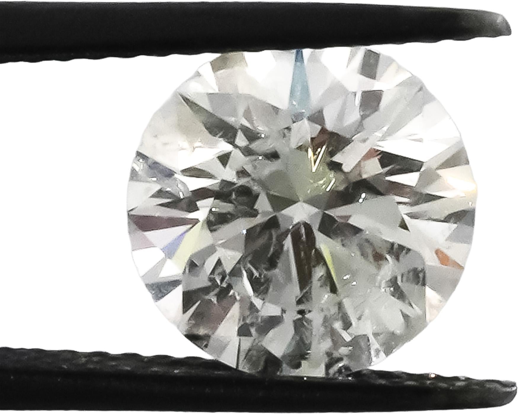 HRD Certified I1/F Round Cut Natural Diamond Loose Stone 3.01CT