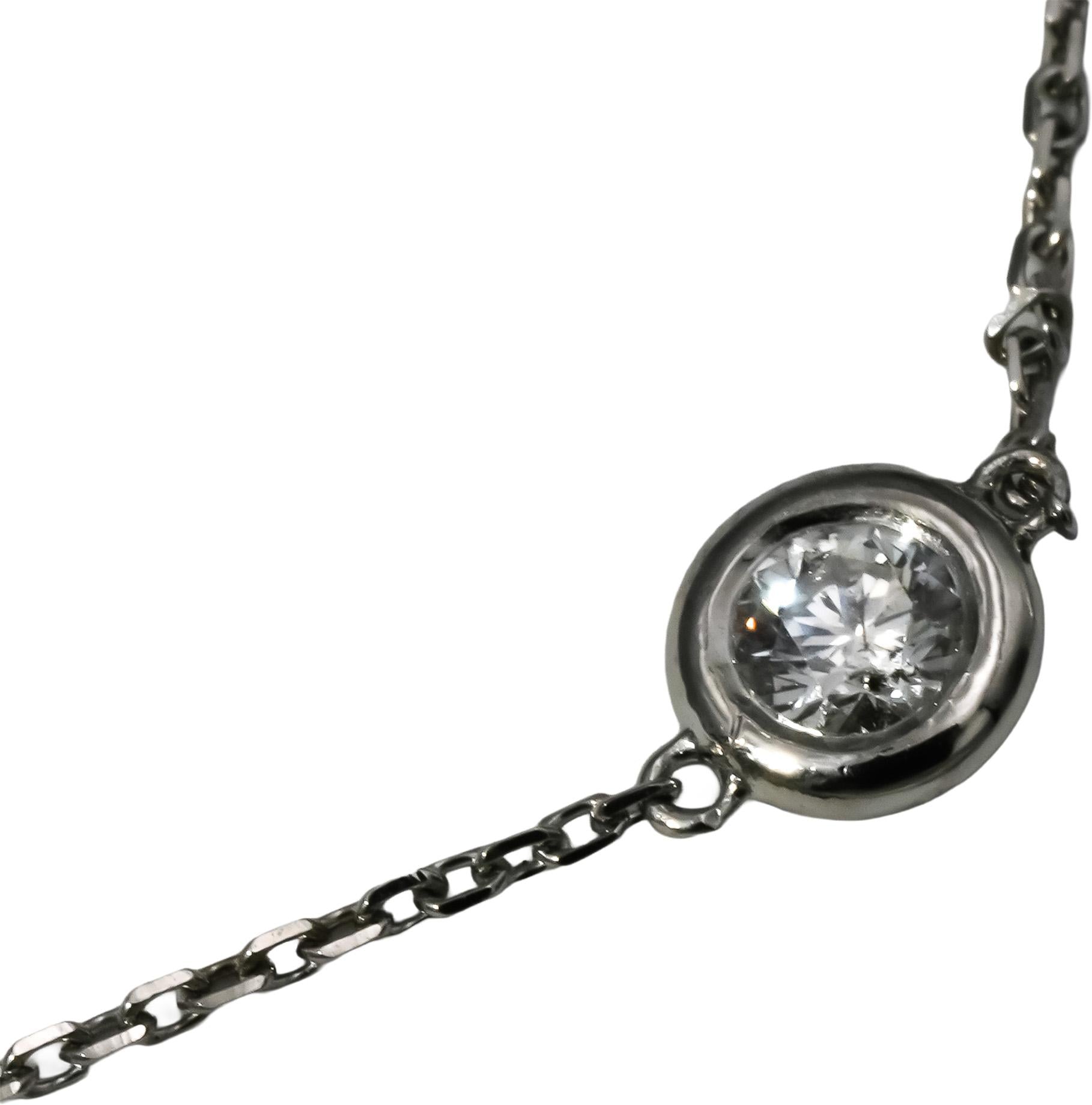 Platinum Round Diamond By The Yard Chain Bracelet 0.43CT