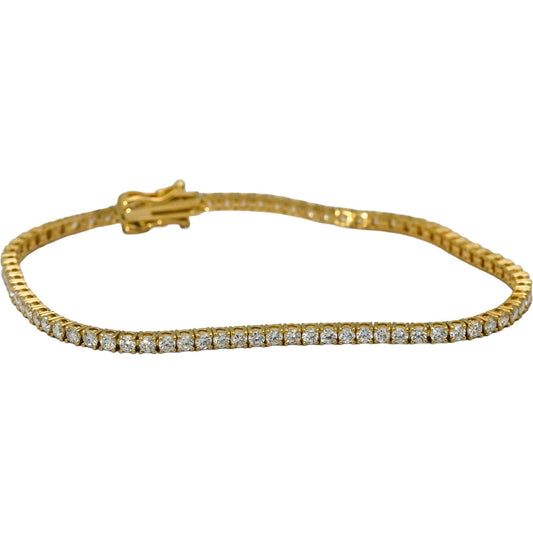 14k Yellow Gold VS Round Natural Diamond Tennis Bracelet 2.65CT