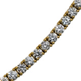14k Yellow Gold VS Round Lab-Grown Diamond Tennis Necklace 10.10CT