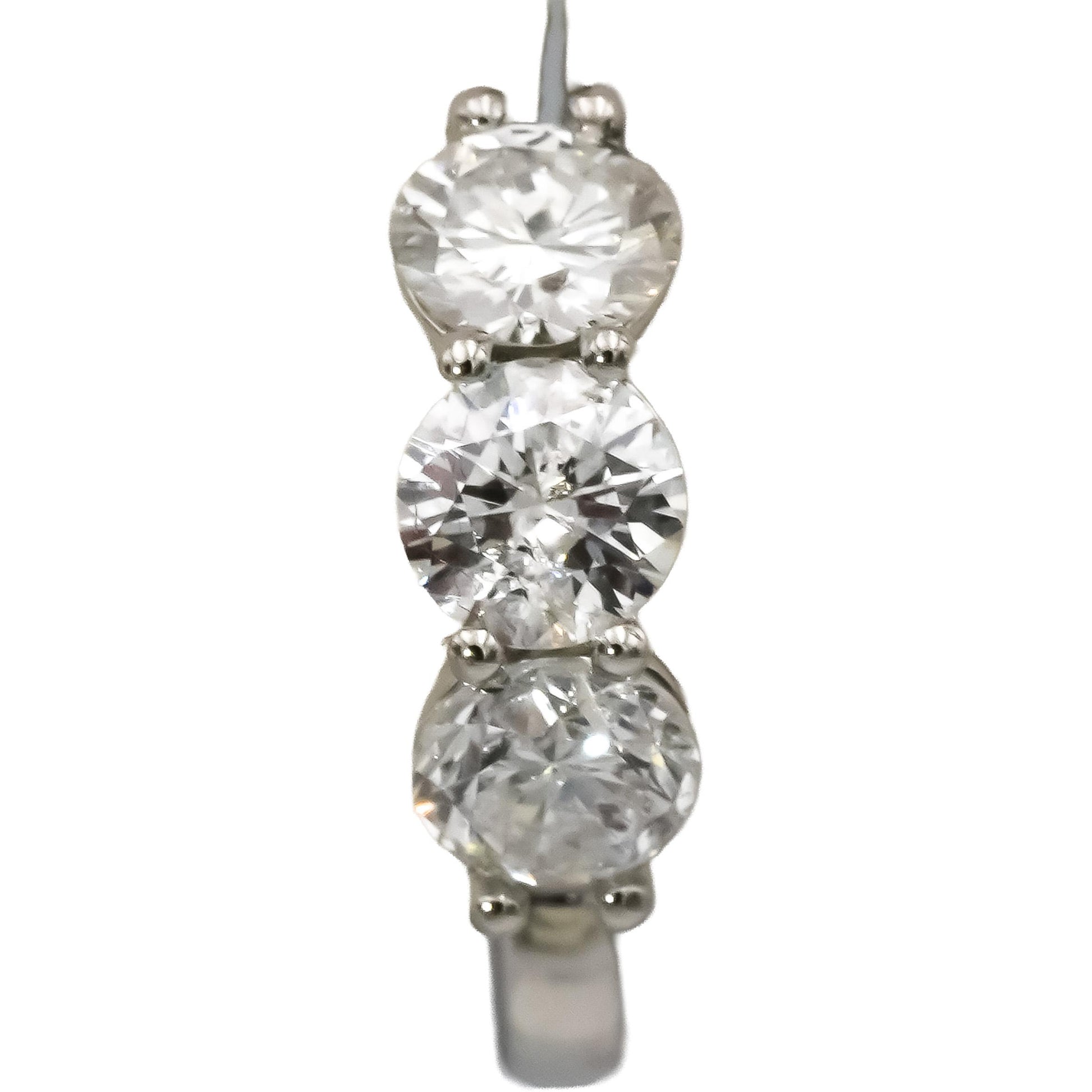 Platinum VS Round Natural Diamond Huggie Earrings 3.13CT